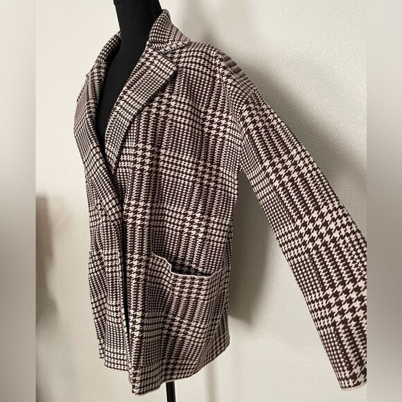 NWT Zara Houndstooth Knit Blazer - Picture 5 of 13